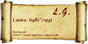 Laska Györgyi névjegykártya